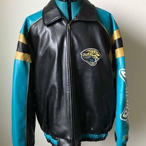 NFL Jacksonville Jaguars Pleather Jacket Retro